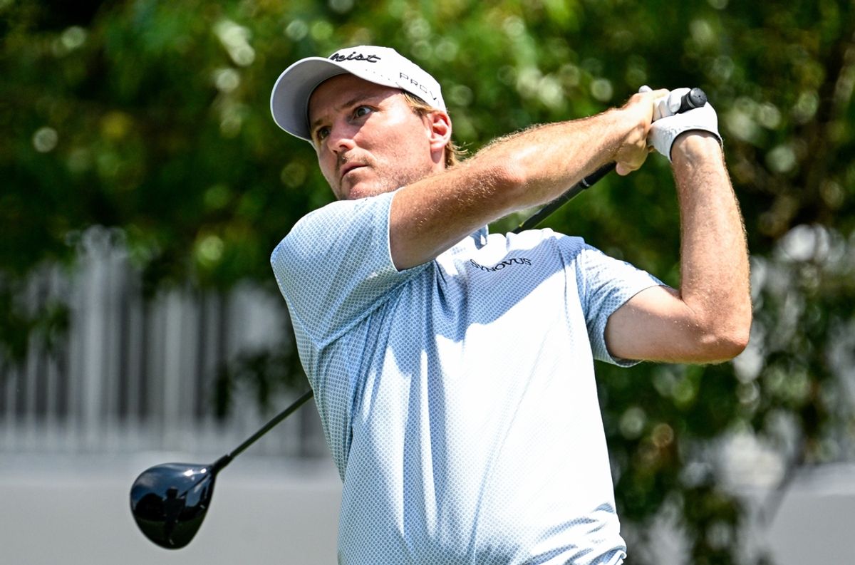 Aug 16, 2024; Memphis, Tennessee, USA; Russell Henley plays his shot from the 17th tee during the second round of the FedEx St. Jude Championship golf tournament at TPC Southwind. Mandatory Credit: Steve Roberts-USA TODAY Sports