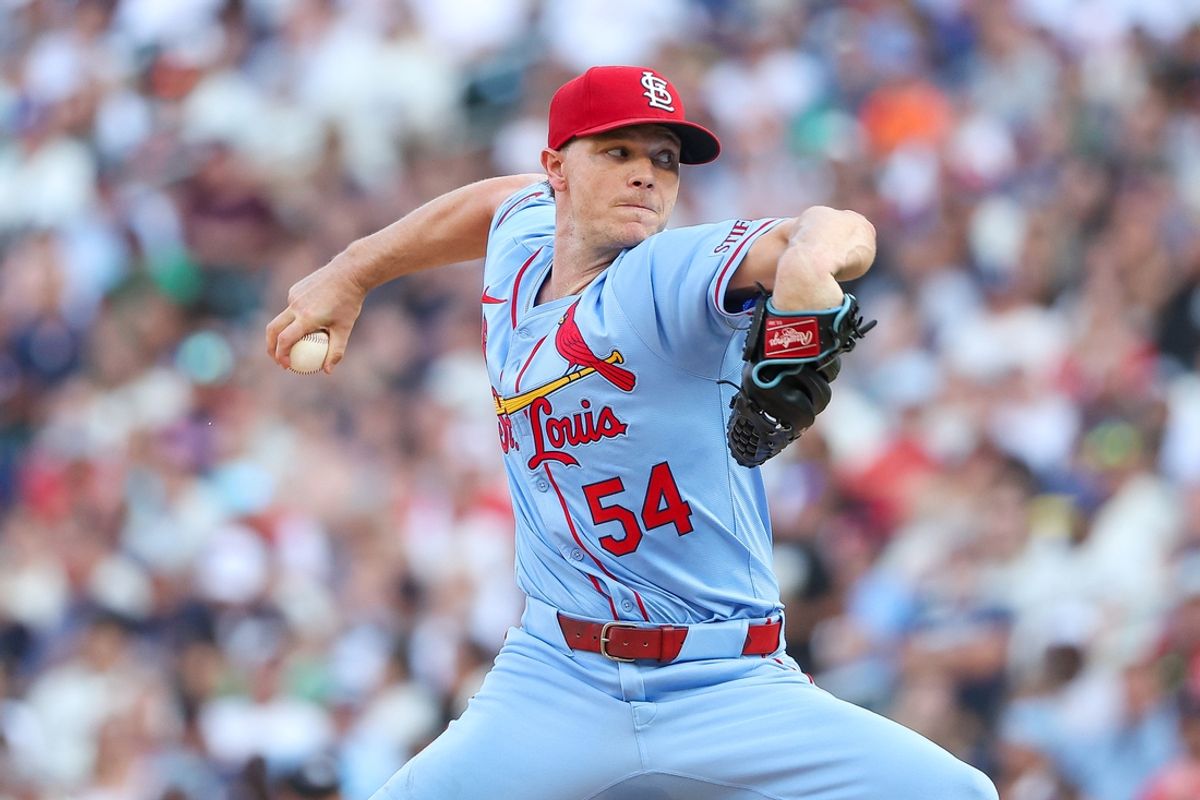 Aug 24, 2024; Minneapolis, Minnesota, USA; St. Louis Cardinals starting pitcher Sonny Gray (54) delivers a pitch against the Minnesota Twins during the first inning at Target Field. Mandatory Credit: Matt Krohn-Imagn Images