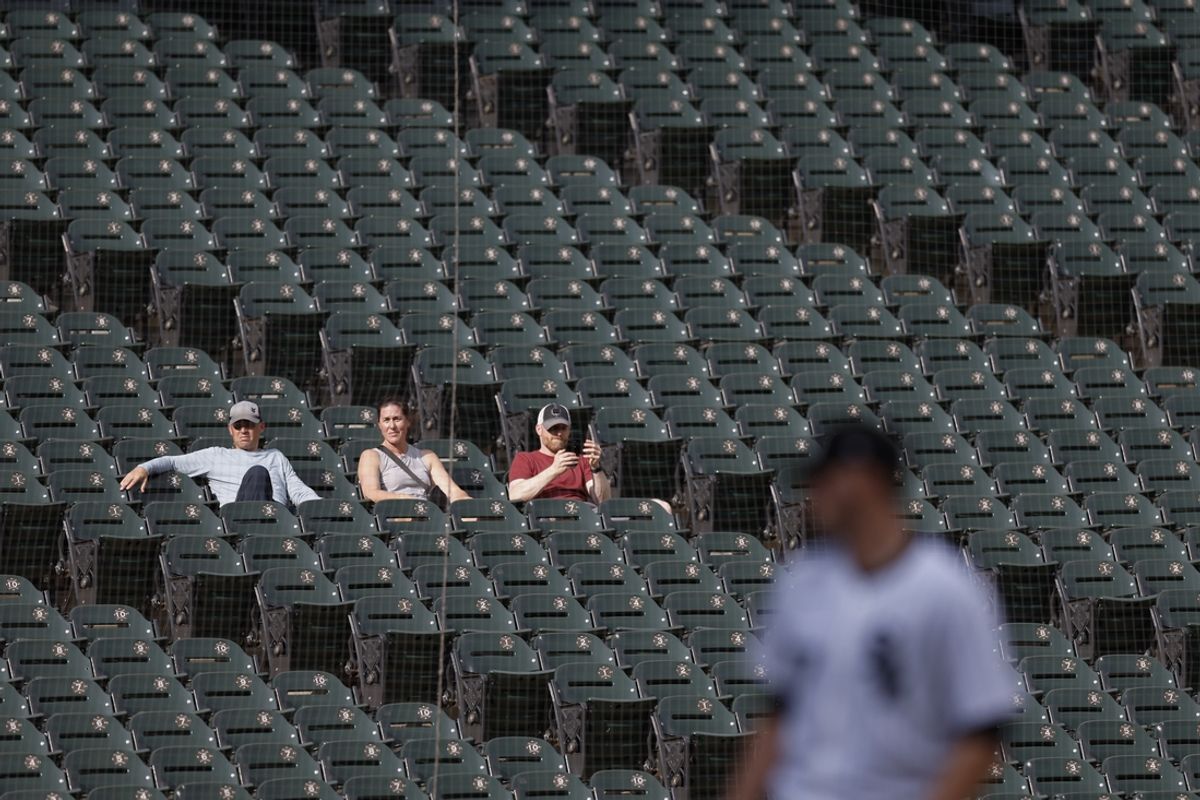 Aug 28, 2024; Chicago, IL, USA; Fans watch a baseball game between the Chicago White Sox and Texas Rangers during the third inning of game one of the doubleheader at Guaranteed Rate Field. Mandatory Credit: Kamil Krzaczynski-USA TODAY Sports