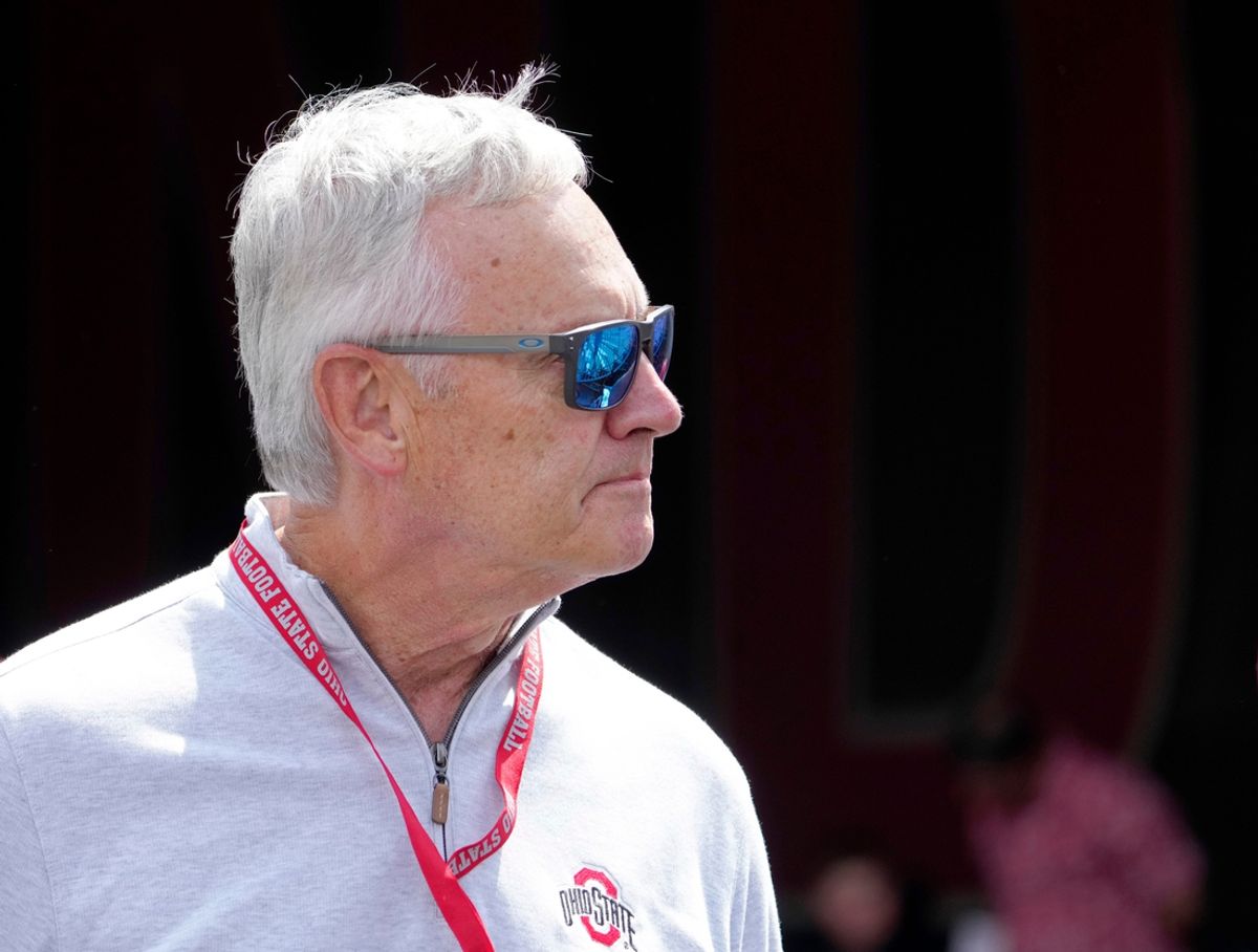 August 31, 2024; Columbus, Ohio, USA;
Former Ohio State football coach Jim Tressel walks the sideline before Saturday’s NCAA Division I football game between the Akron Zips and the Ohio State Buckeyes at Ohio Stadium.