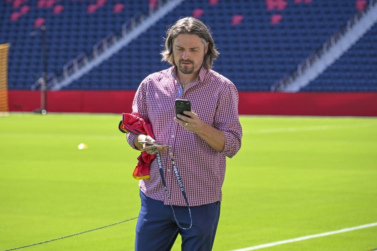 Sep 1, 2024; St. Louis, Missouri, USA; St. Louis CITY SD sporting director Lutz Pfannenstiel arrives at CITYPARK before the match against the LA Galaxy. Mandatory Credit: Scott Rovak-Imagn Images