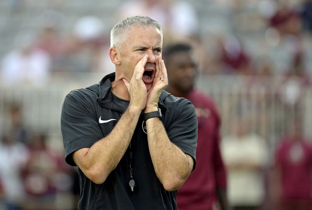 Sep 2, 2024; Tallahassee, Florida, USA; Florida State Seminoles head coach Mike Norvell before the game against the Boston College Eagles at Doak S. Campbell Stadium. Mandatory Credit: Melina Myers-USA TODAY Sports