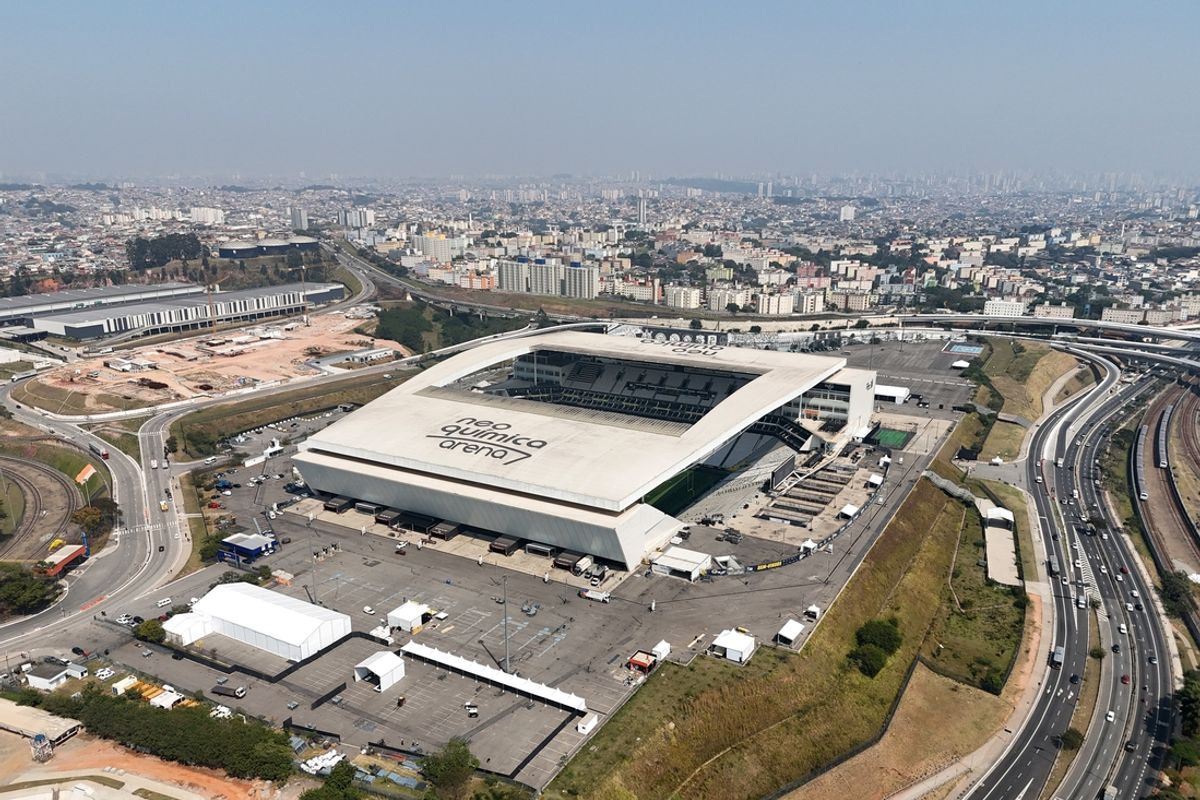 Sep 4, 2024; Sao Paolo, Brazil; A general overall view of Arena Corinthians aka Neo Química Arena. The stadium is the site of the 2024 NFL Sao Paolo game between the Philadelphia Eagles and the Green Bay Packers. Mandatory Credit: Kirby Lee-Imagn Images