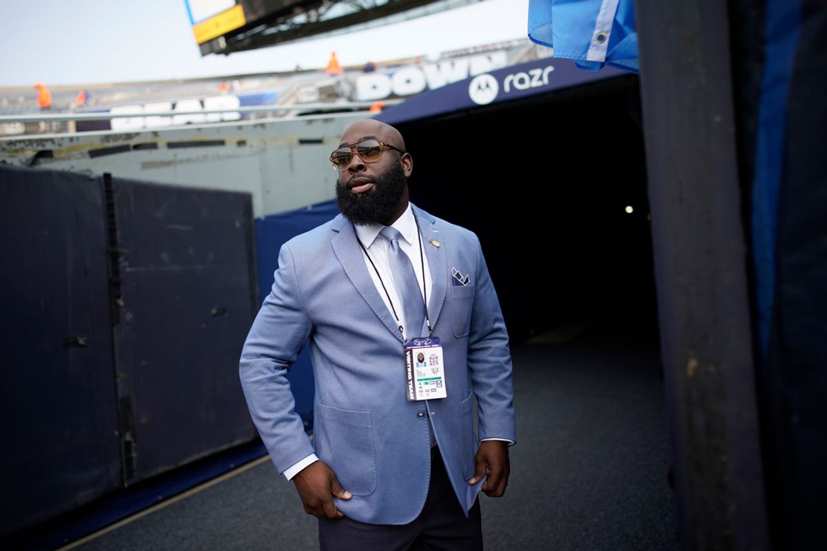 Tennessee Titans General Manager Ran Carthon arrives for their game against the Chicago Bears at Soldier Field in Chicago, Ill., Sunday, Sept. 8, 2024.