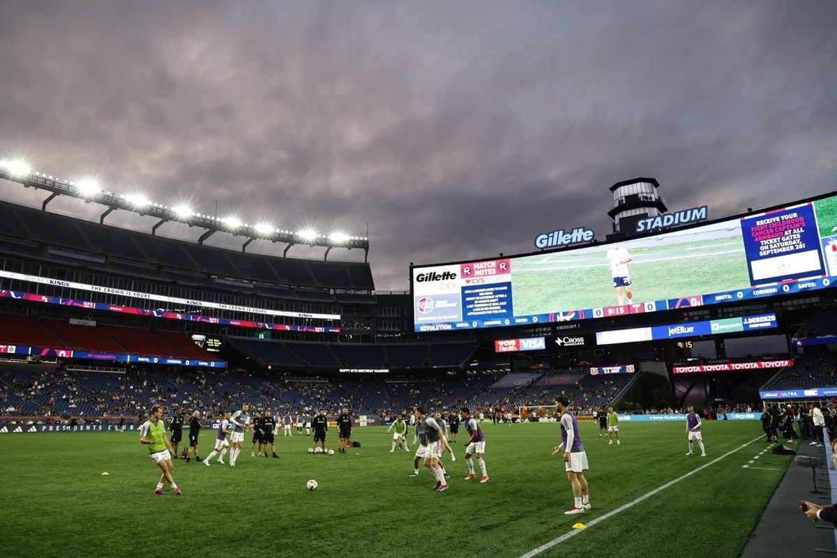 Sep 7, 2024; Foxborough, Massachusetts, USA; General view of the pitch before the match between the St. Louis CITY SC and the New England Revolution at Gillette Stadium. Mandatory Credit: Winslow Townson-Imagn Images