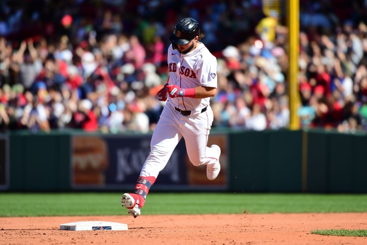 Sep 8, 2024; Boston, Massachusetts, USA;  Boston Red Sox right fielder Wilyer Abreu (52) rounds the bases after hitting a home run during the sixth inning against the Chicago White Sox at Fenway Park. Mandatory Credit: Bob DeChiara-Imagn Images