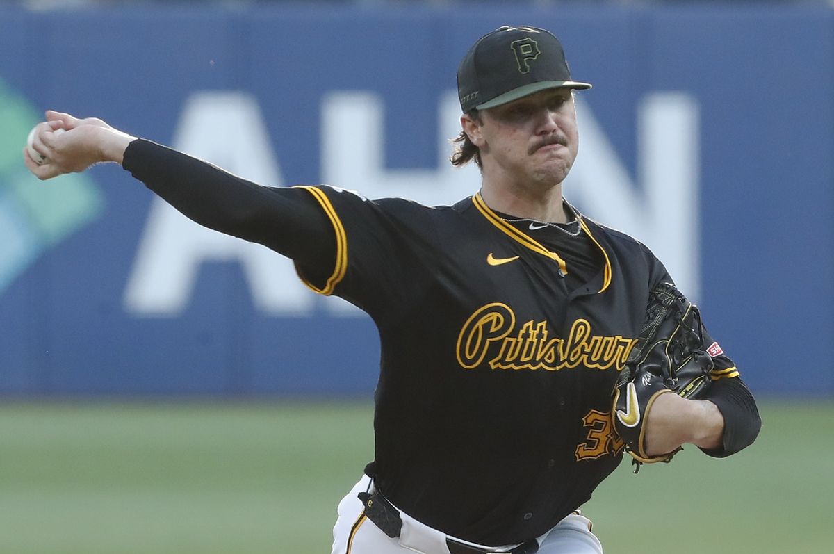 Sep 9, 2024; Pittsburgh, Pennsylvania, USA;  Pittsburgh Pirates starting pitcher Paul Skenes (30) delivers a pitch against the Miami Marlins during the first inning at PNC Park. Mandatory Credit: Charles LeClaire-Imagn Images