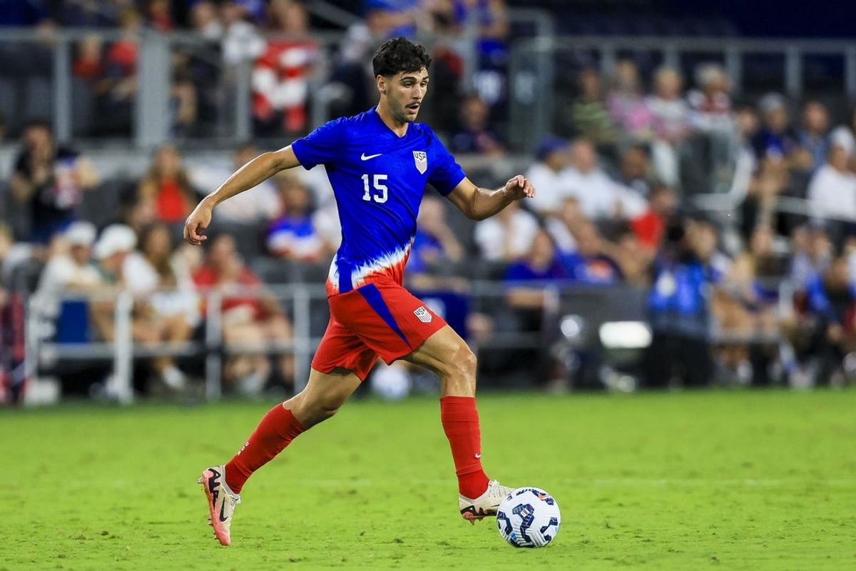 Sep 10, 2024; Cincinnati, Ohio, USA; USA midfielder Johnny Cardoso (15) dribbles against New Zealand in the second half at TQL Stadium. Mandatory Credit: Katie Stratman-Imagn Images
