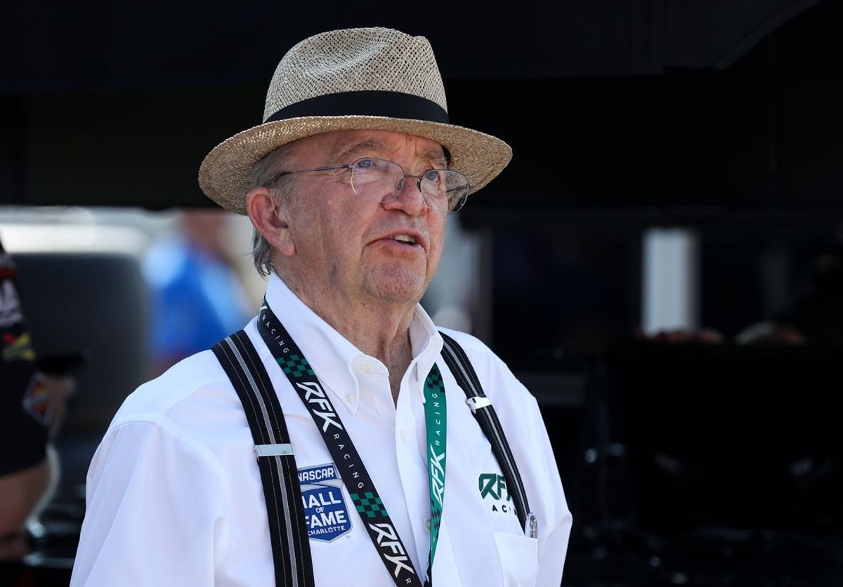 Sep 14, 2024; Watkins Glen, New York, USA; NASCAR Cup Series owner Jack Roush stands on pit road during practice and qualifying for the Go Bowling at The Glen at Watkins Glen International. Mandatory Credit: Matthew O'Haren-Imagn Images
