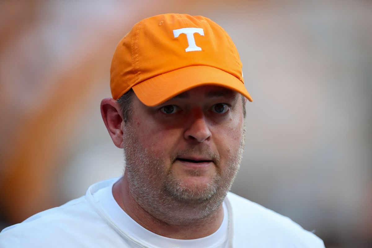 Sep 14, 2024; Knoxville, Tennessee, USA; Tennessee Volunteers head coach Josh Heupel prior to the game against the Kent State Golden Flashes at Neyland Stadium. Mandatory Credit: Randy Sartin-Imagn Images
