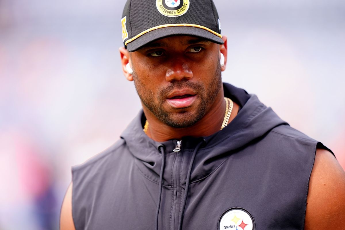 Sep 15, 2024; Denver, Colorado, USA; Pittsburgh Steelers quarterback Russell Wilson (3) before a game against the Denver Broncos at Empower Field at Mile High. Mandatory Credit: Ron Chenoy-Imagn Images