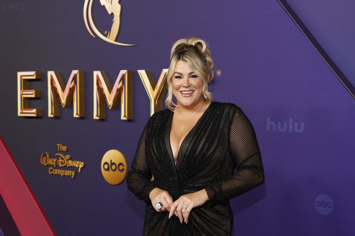 Sep 15, 2024; Los Angeles, CA, USA; Heather McMahan at the 76th Emmy Awards at the Peacock Theater on Sunday, Sept. 15, 2024 in Los Angeles. Mandatory Credit: Kevork Djansezian-USA TODAY