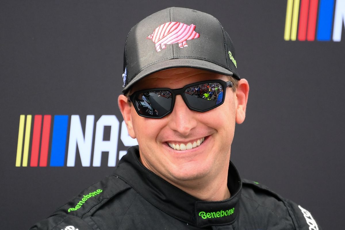 Sep 15, 2024; Watkins Glen, New York, USA; NASCAR Cup Series driver Michael McDowell (34) looks on prior to the Go Bowling at The Glen at Watkins Glen International. Mandatory Credit: Rich Barnes-Imagn Images