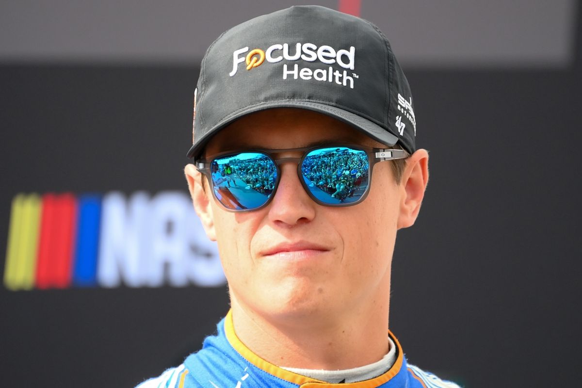 Sep 15, 2024; Watkins Glen, New York, USA; NASCAR Cup Series driver Zane Smith (71) looks on prior to the Go Bowling at The Glen at Watkins Glen International. Mandatory Credit: Rich Barnes-Imagn Images