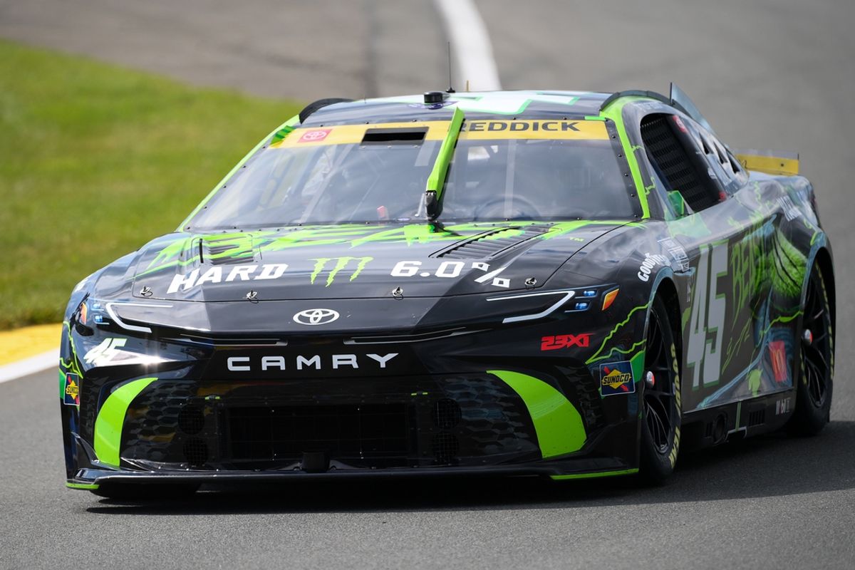Sep 15, 2024; Watkins Glen, New York, USA; NASCAR Cup Series driver Tyler Reddick (45) during the Go Bowling at The Glen at Watkins Glen International. Mandatory Credit: Rich Barnes-Imagn Images