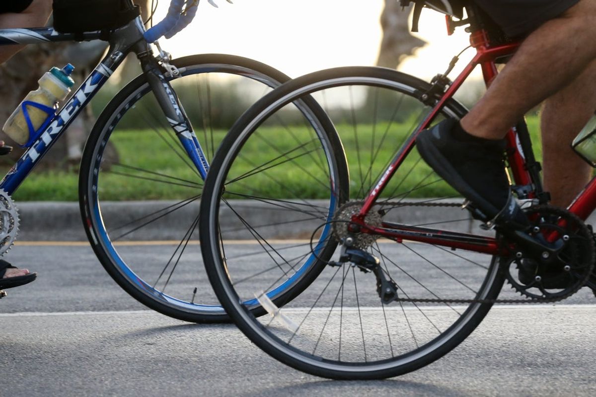 Cyclists travel down Shoreline Boulevard at the annual Conquer the Coast ride in downtown Corpus Christi, Texas, on Saturday, Sept. 21, 2024.