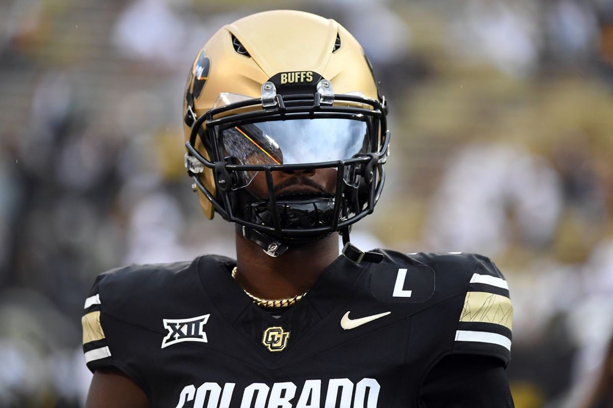 Sep 21, 2024; Boulder, Colorado, USA; Colorado Buffaloes quarterback Shedeur Sanders (2) warms up before the game against the Baylor Bears at Folsom Field. Mandatory Credit: Christopher Hanewinckel-Imagn Images