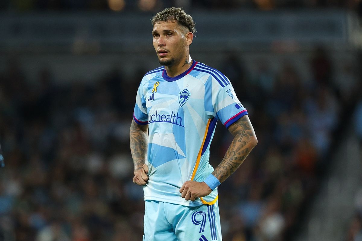 Sep 28, 2024; Saint Paul, Minnesota, USA; Colorado Rapids forward Rafael Navarro (9) looks on during the second half against Minnesota United at Allianz Field. Mandatory Credit: Matt Krohn-Imagn Images