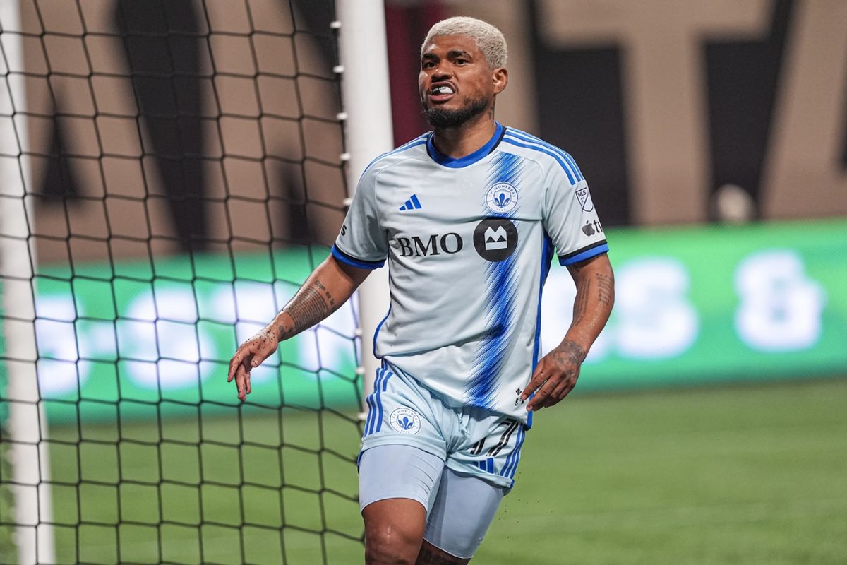 Oct 2, 2024; Atlanta, Georgia, USA; CF Montreal forward Josef Martinez (17) reacts after scoring a goal against Atlanta United during the second half at Mercedes-Benz Stadium. Mandatory Credit: Dale Zanine-Imagn Images