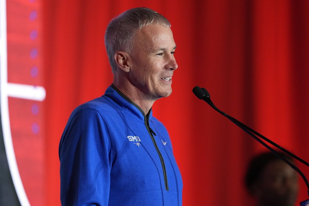Oct 9, 2024; Charlotte, NC, USA;   SMU head coach Andy Enfield during ACC Media Days at The Hilton Charlotte Uptown. Mandatory Credit: Jim Dedmon-Imagn Images