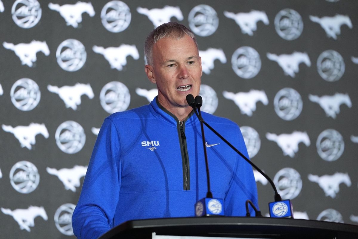 Oct 9, 2024; Charlotte, NC, USA;   SMU head coach Andy Enfield during ACC Media Days at The Hilton Charlotte Uptown. Mandatory Credit: Jim Dedmon-Imagn Images