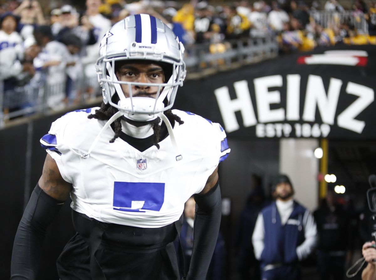Oct 6, 2024; Pittsburgh, Pennsylvania, USA;  Dallas Cowboys cornerback Trevon Diggs (7) takes the field to play the Pittsburgh Steelers at Acrisure Stadium. Mandatory Credit: Charles LeClaire-Imagn Images
