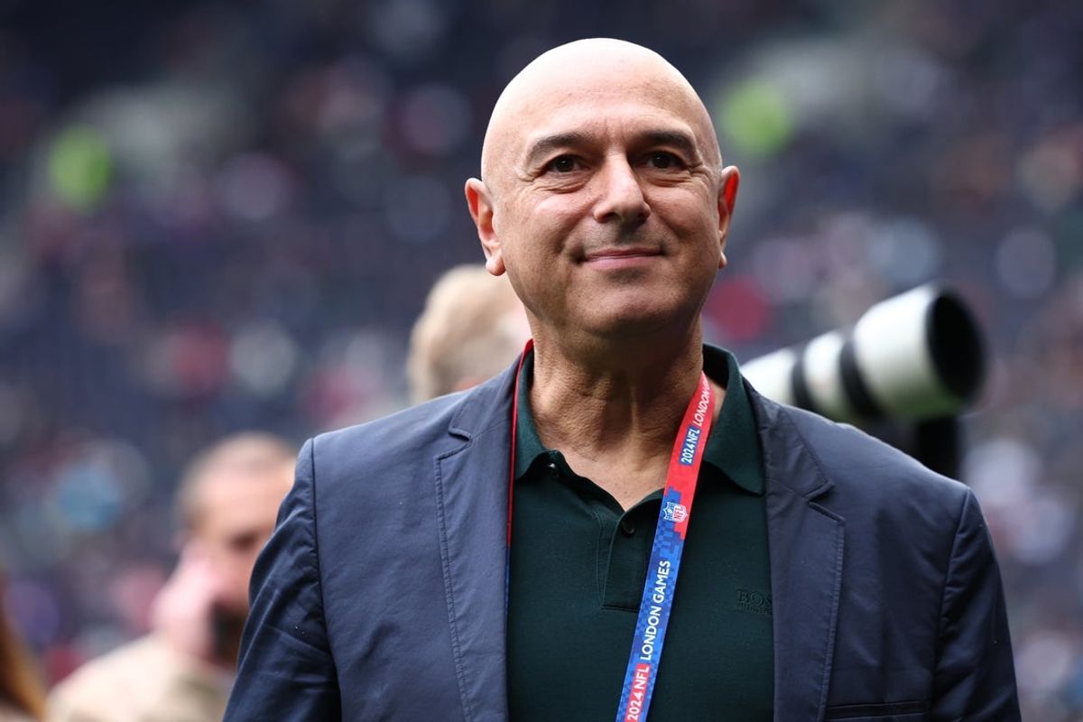 Oct 6, 2024; Tottenham, ENG; Tottenham Hotspur Chairman Daniel Levy is pitch side before kick off for the New York Jets against Minnesota Vikings at Tottenham Hotspur Stadium. Mandatory Credit: Shaun Brooks-Imagn Images