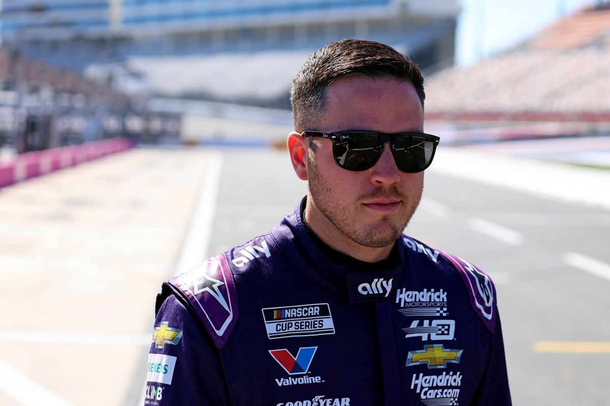 Oct 12, 2024; Concord, North Carolina, USA; NASCAR Cup Series driver Alex Bowman (48) during practice and qualifying for the Bank of America ROVAL 400 at Charlotte Motor Speedway Road Course. Mandatory Credit: Peter Casey-Imagn Images
