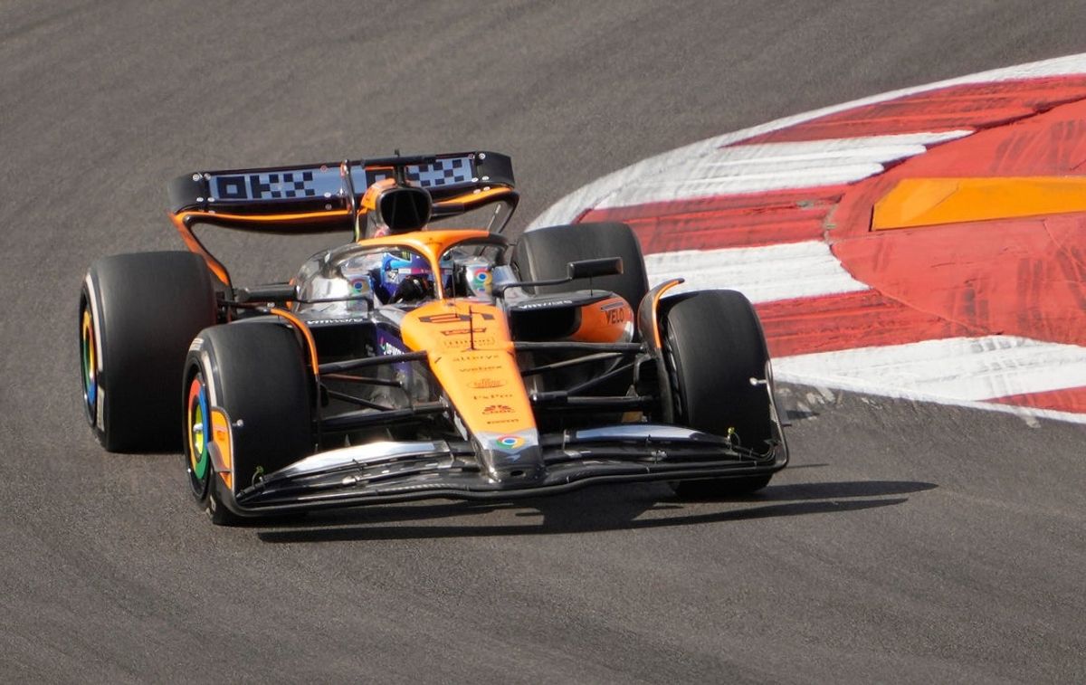 McLaren Formula 1 Team driver Oscar Piastri of Team Australia drives in Practice Session 1 at the Formula 1 Pirelli United States Grand Prix at Circuit of the Americas Friday October 18, 2024.