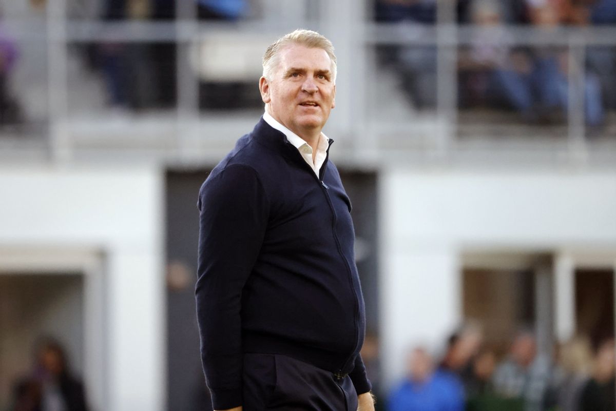 Oct 19, 2024; Washington, District of Columbia, USA; Charlotte FC head coach Dean Smith looks on before the match against D.C. United at Audi Field. Mandatory Credit: Amber Searls-Imagn Images