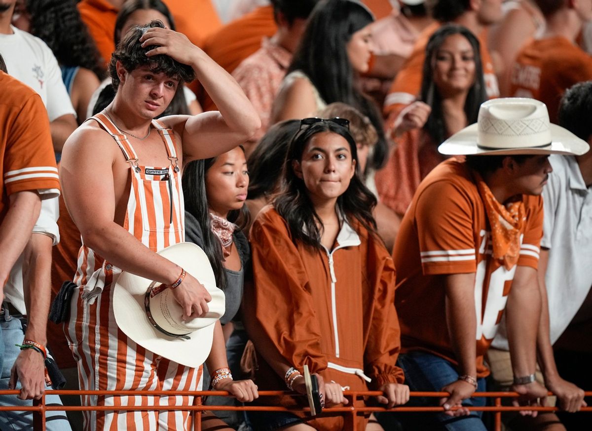 Texas fans react late in the fourth quarter of the loss to Georgia at Darrell K Royal-Texas Memorial Stadium Saturday October 19, 2024.