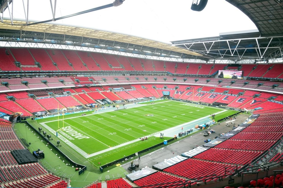 Oct 20, 2024; London, United Kingdom; A general overall view of Wembley Stadium. Mandatory Credit: Kirby Lee-Imagn Images