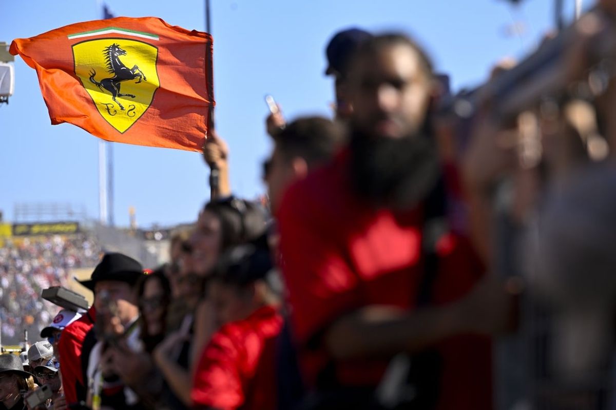 Oct 20, 2024; Austin, Texas, USA; A view of a Ferrari flag after the 2024 Formula One US Grand Prix at Circuit of the Americas. Mandatory Credit: Jerome Miron-Imagn Images