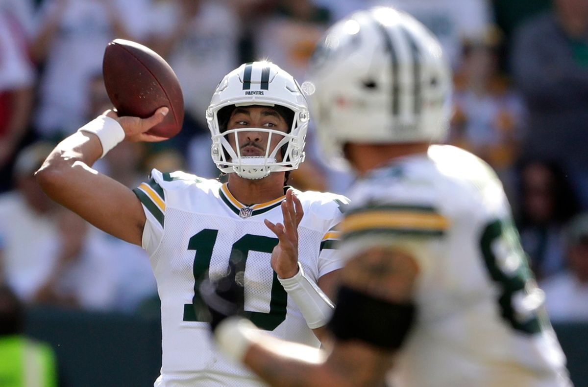 Green Bay Packers quarterback Jordan Love (10) against the Houston Texans on Sunday, October 20, 2024 at Lambeau Field in Green Bay, Wis. 
Wm. Glasheen USA TODAY NETWORK-Wisconsin