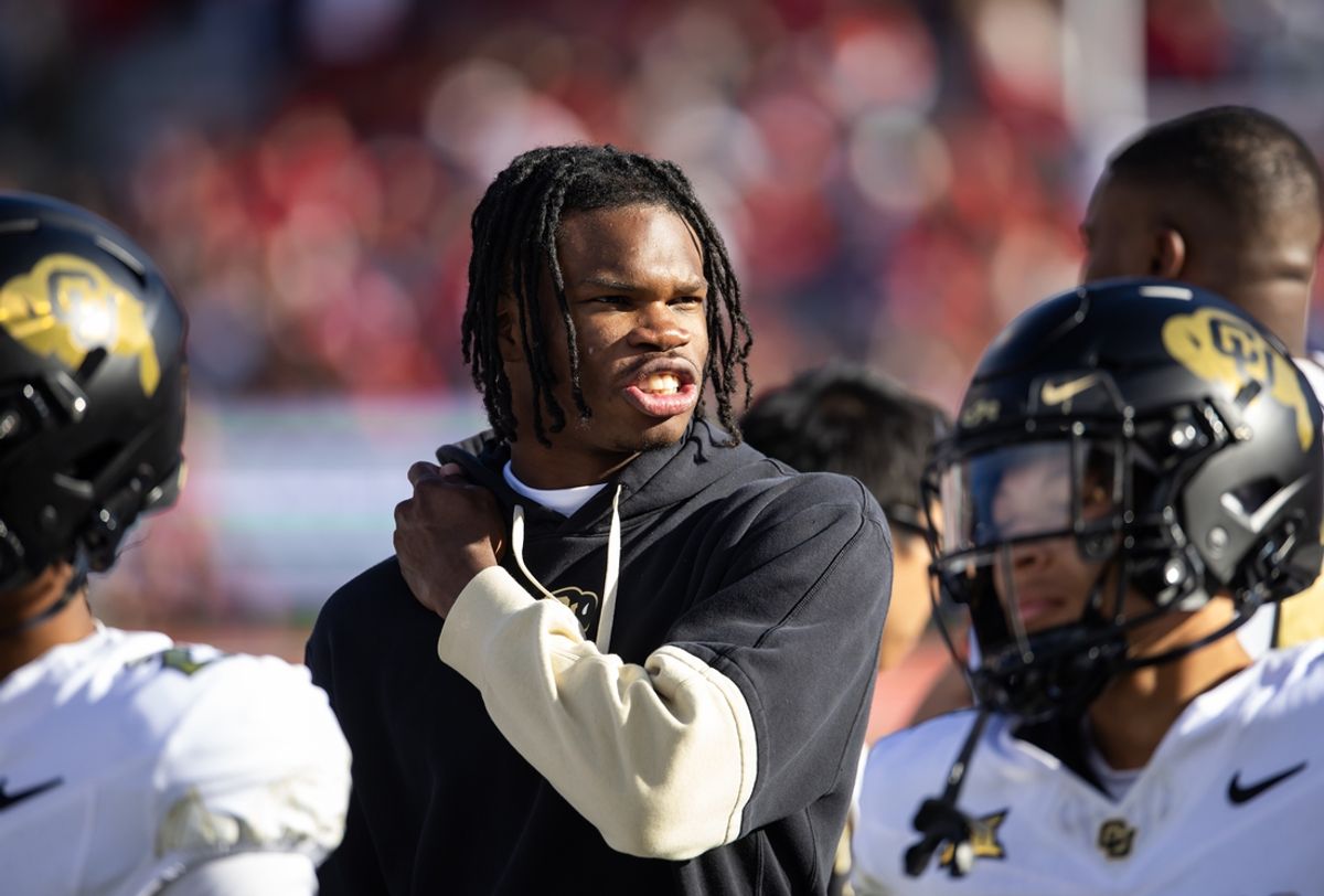 Oct 19, 2024; Tucson, Arizona, USA; Colorado Buffalos wide receiver/cornerback Travis Hunter (12) against the Arizona Wildcats at Arizona Stadium. Mandatory Credit: Mark J. Rebilas-Imagn Images
