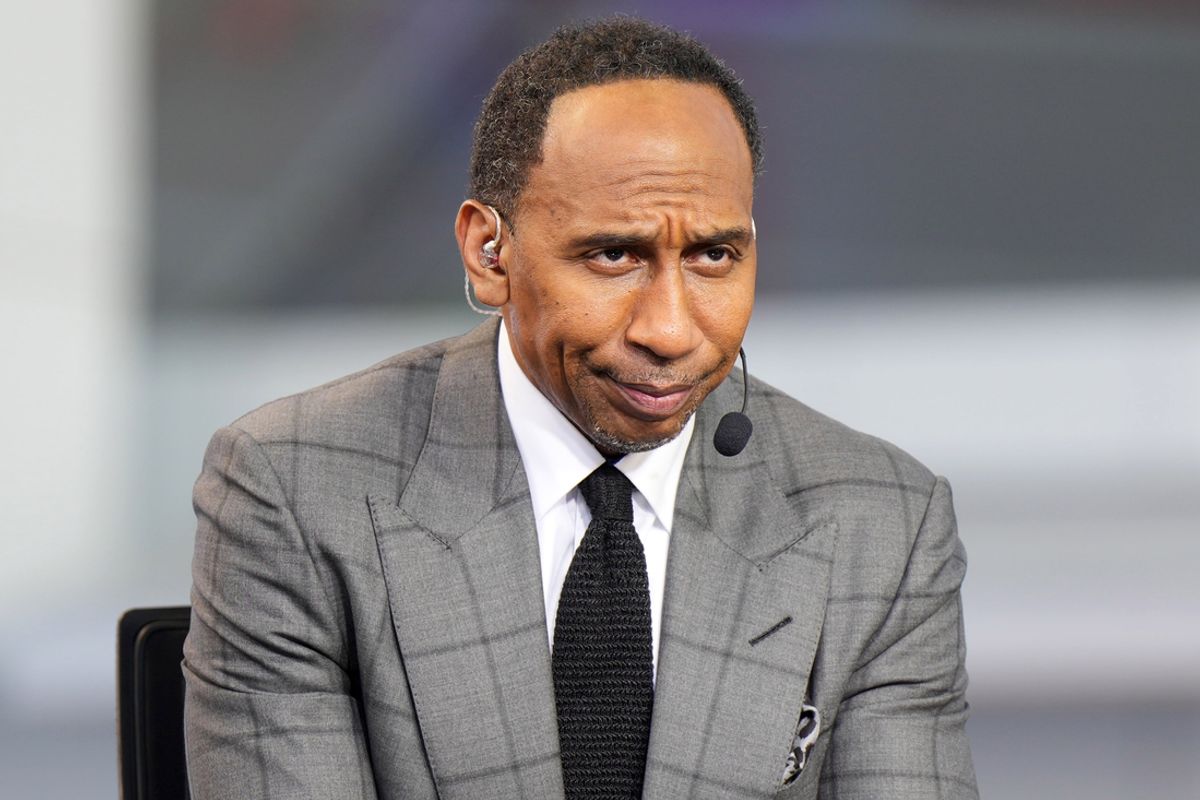 Oct 23, 2024; Inglewood, California, USA; Stephen A. Smith (Stephen Smith) on the ESPN NBA Countdown live set at Intuit Dome. Mandatory Credit: Kirby Lee-Imagn Images