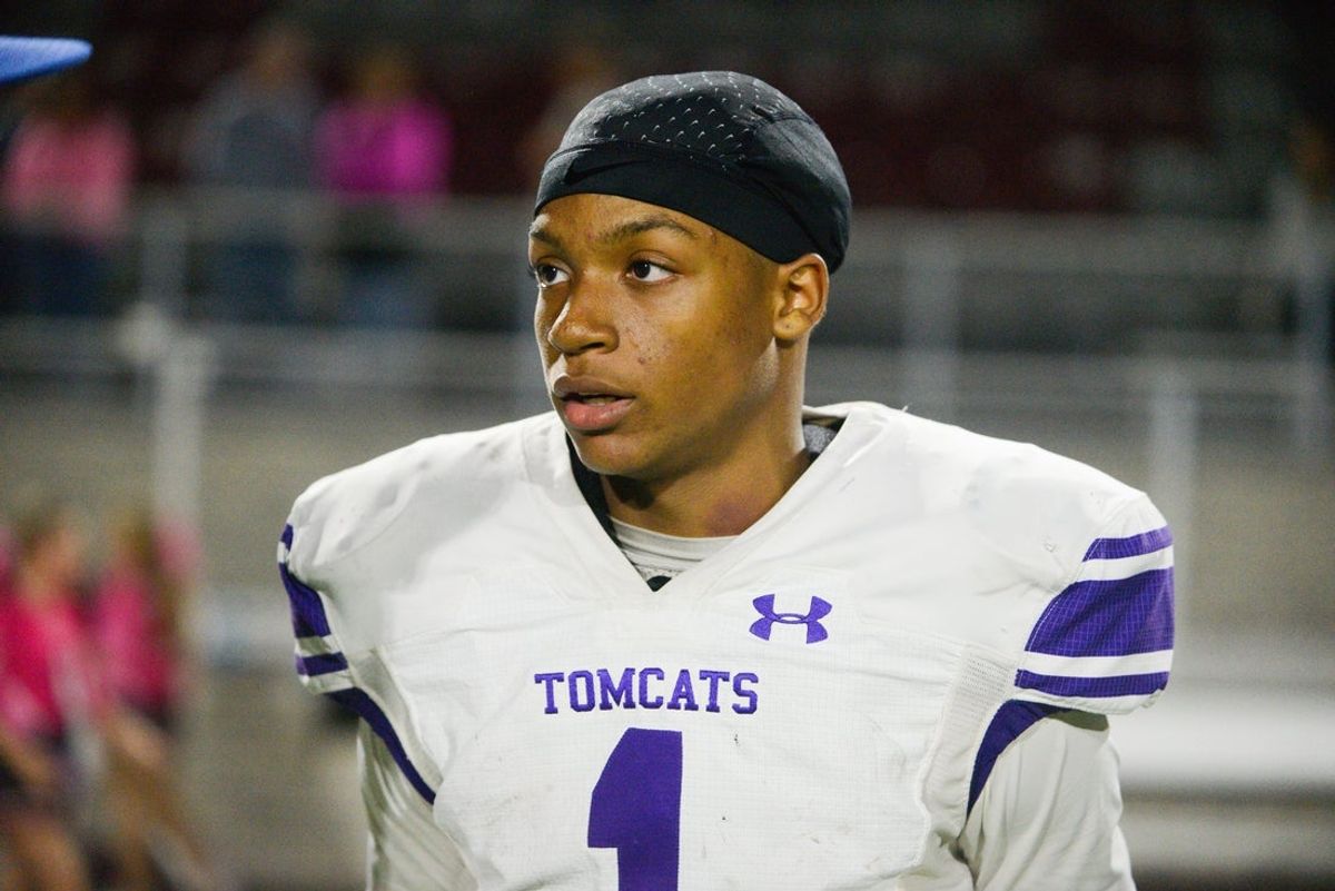 Haywood's Caden Harris (1) speaks with The Jackson Sun following HaywoodÕs 50-29 victory over Crockett County after the TSSAA Football match between Haywood vs Crockett County in Alamo, Tenn., on Friday, Oct. 25, 2024.