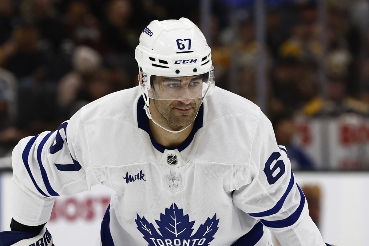 Oct 26, 2024; Boston, Massachusetts, USA; Toronto Maple Leafs left wing Max Pacioretty (67) during the second period against the Boston Bruins at TD Garden. Mandatory Credit: Winslow Townson-Imagn Images