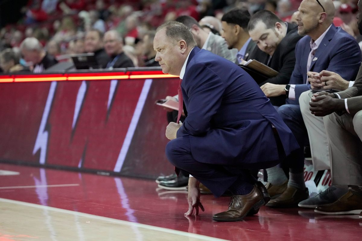 Wisconsin head coach Greg Gard is shown during the second half of their preseason game Wednesday, October 30, 2024 at the Kohl Center in Madison, Wisconsin. Wisconsin beat UW-River Falls 78-62.