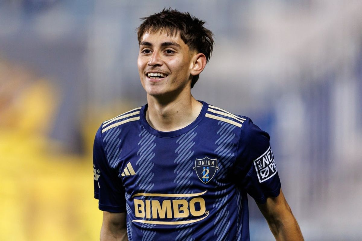 Nov 2, 2024; Chester, Pennsylvania, USA; Philadelphia Union II midfielder David Vazquez (41) looks on against Columbus Crew 2 during the second half at Subaru Park. Mandatory Credit: Caean Couto-Imagn Images