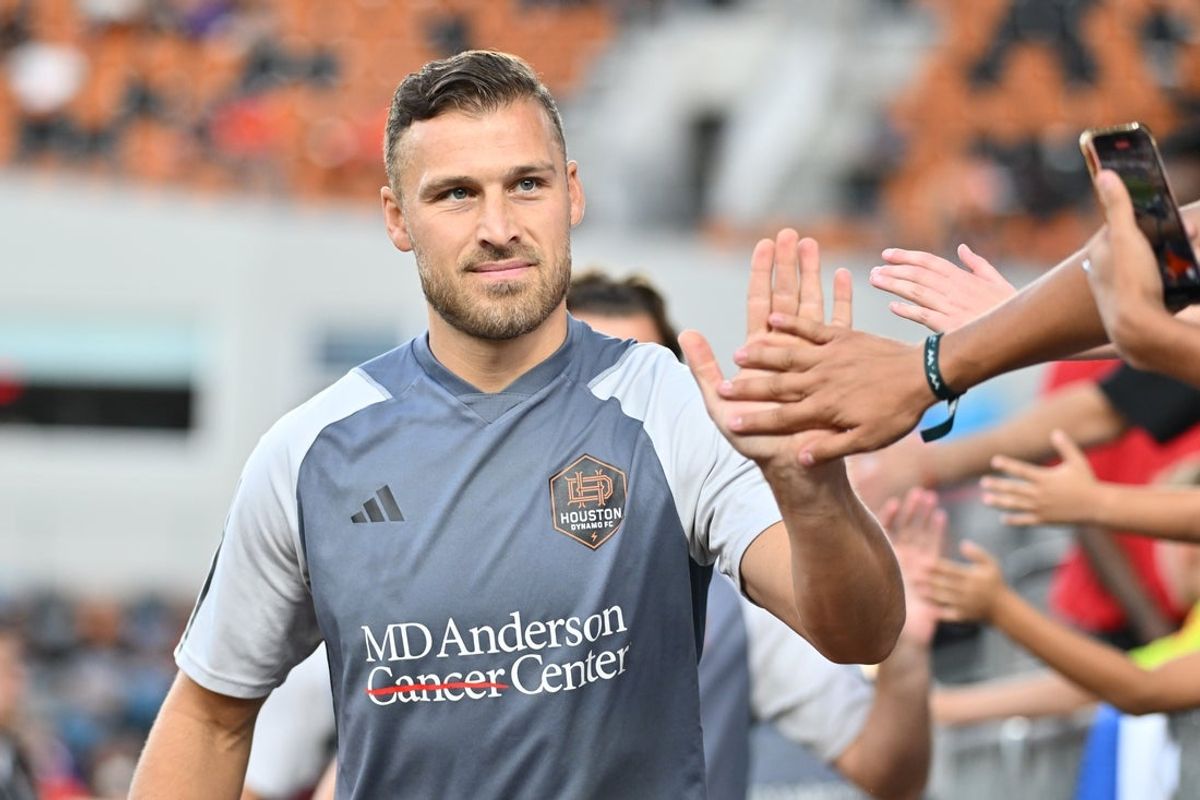 Nov 3, 2024; Houston, Texas, USA; Houston Dynamo FC defender Erik Sviatchenko (28) walks out before the match against the Seattle Sounders FC in a 2024 MLS Cup Playoffs Round One match at Shell Energy Stadium. Mandatory Credit: Maria Lysaker-Imagn Images
