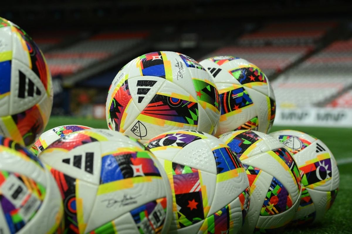 Nov 3, 2024; Vancouver, British Columbia, CAN; General view of game balls before the match between LAFC and Vancouver Whitecaps FC in a 2024 MLS Cup Playoffs Round One match at BC Place. Mandatory Credit: Simon Fearn-Imagn Images