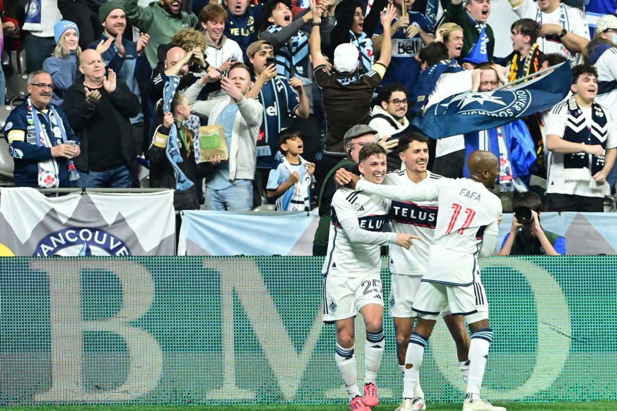 Nov 3, 2024; Vancouver, British Columbia, CAN; Vancouver Whitecaps midfielder Ryan Gauld (25) celebrates a goal in the second half against the LAFC in a 2024 MLS Cup Playoffs Round One match at BC Place. Mandatory Credit: Anne-Marie Sorvin-Imagn Images