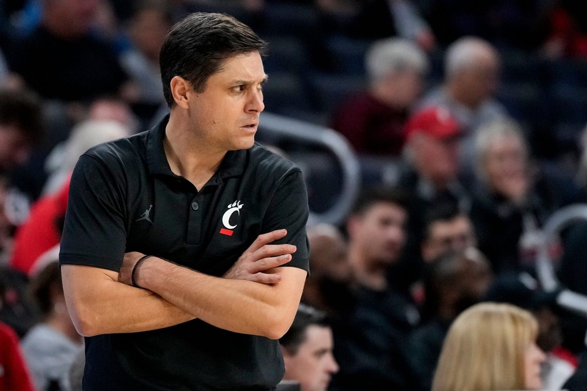 Cincinnati Bearcats head coach Wes Miller paces the sideline in the second half of the NCAA mens basketball game between the Cincinnati Bearcats and the Arkansas-Pine Bluff Golden Lions at Fifth Third Arena on the University of Cincinnati campus on Monday, Nov. 4, 2024. The Bearcats won 109-54.