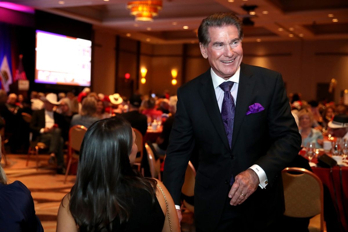 California U.S. Senate candidate Steve Garvey greets supporters on election night in Rancho Mirage, Calif., on Tuesday, November 5, 2024.