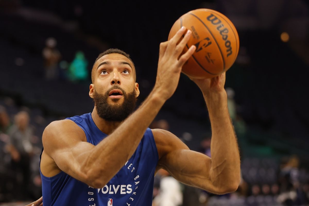 Nov 8, 2024; Minneapolis, Minnesota, USA; Minnesota Timberwolves center Rudy Gobert (27) prepares to play the Portland Trail Blazers before the game at Target Center. Mandatory Credit: Bruce Kluckhohn-Imagn Images