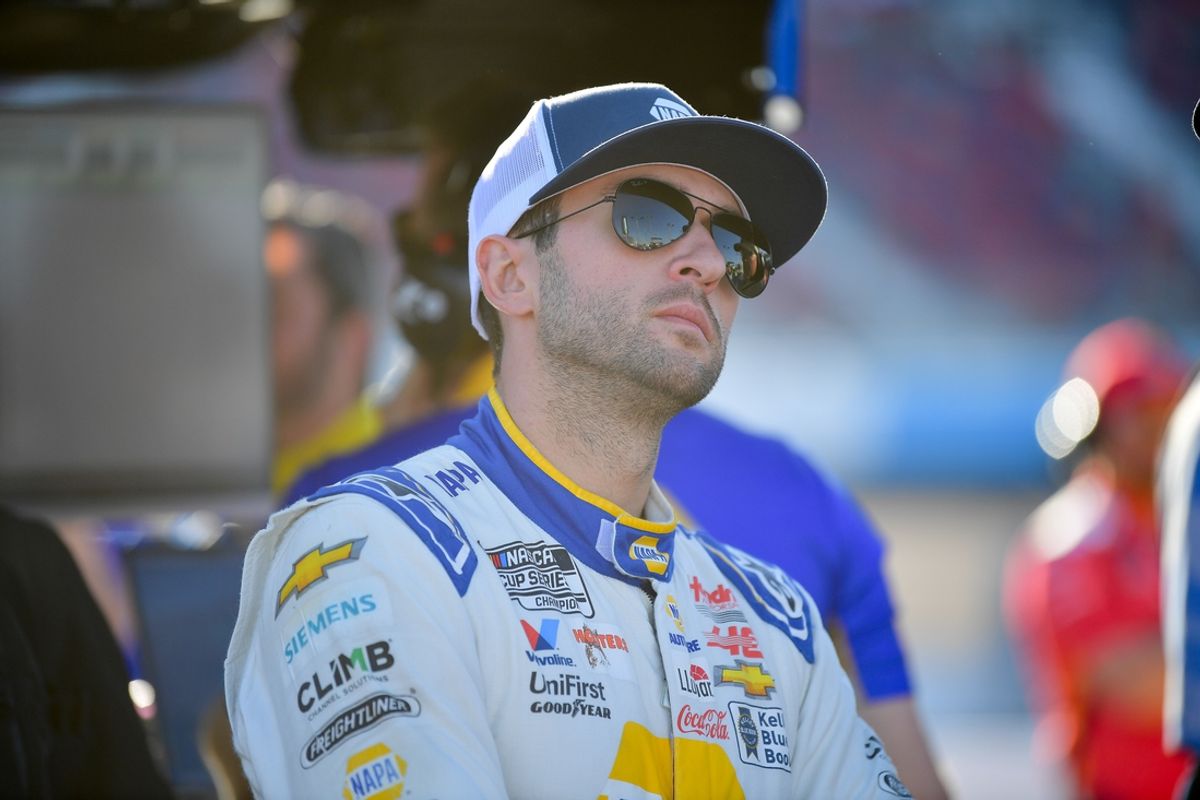 Nov 9, 2024; Avondale, Arizona, USA; NASCAR Cup Series driver Chase Elliott (9) during qualifying for the Cup Series championship race at Phoenix Raceway. Mandatory Credit: Gary A. Vasquez-Imagn Images