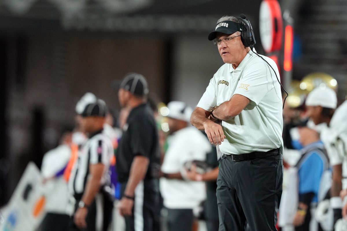 Nov 9, 2024; Tempe, Arizona, USA; UCF Knights head coach Gus Malzahn looks on against the Arizona State Sun Devils during the first half at Mountain America Stadium, Home of the ASU Sun Devils. Mandatory Credit: Joe Camporeale-Imagn Images