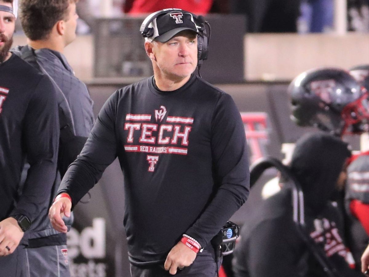 Texas Tech football coach Joey McGuire looks on against Colorado in a Big 12 game Saturday, Nov. 9, 2024, at Jones AT&T Stadium.
