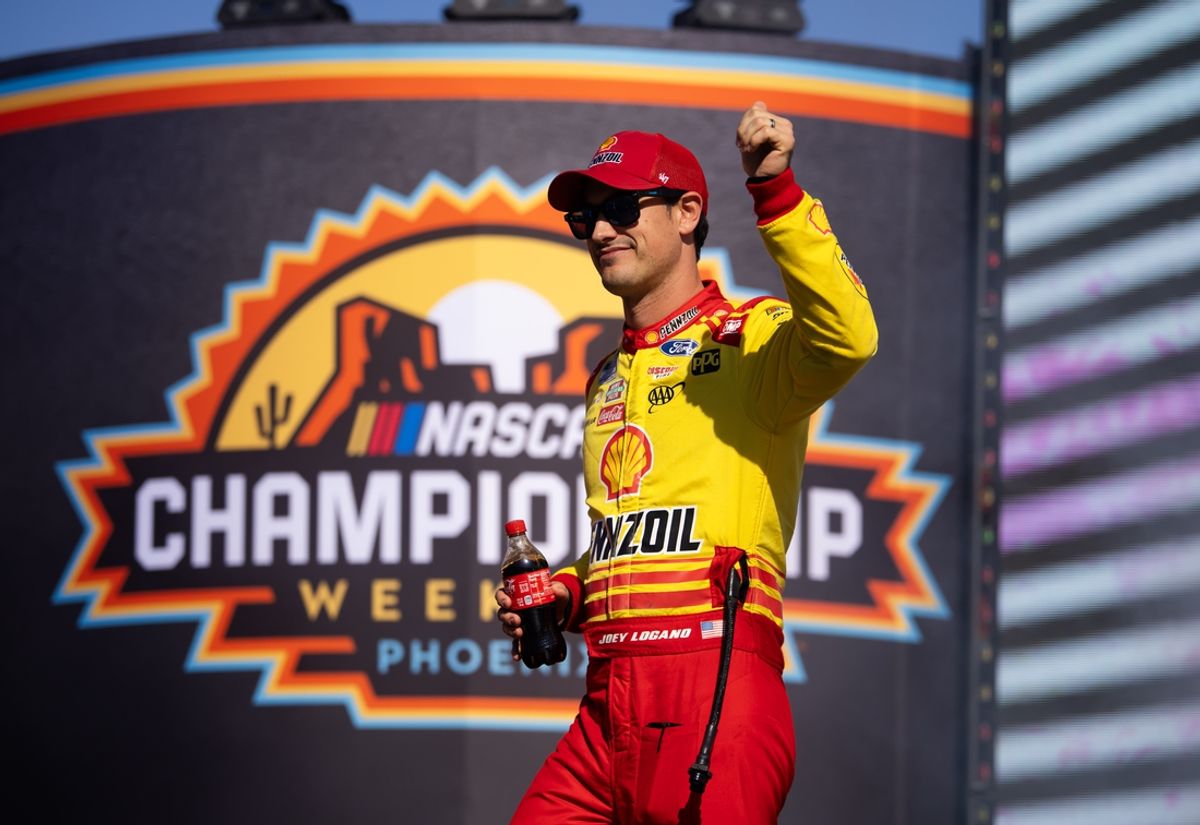 Nov 10, 2024; Avondale, Arizona, USA; NASCAR Cup Series driver Joey Logano prior to the NASCAR Cup Series Championship race at Phoenix Raceway. Mandatory Credit: Mark J. Rebilas-Imagn Images
